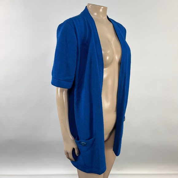 ST JOHN Collection Wool Santana Knit Cardigan Jacket Monogram Embroidered YY22 - Picture 5 of 6